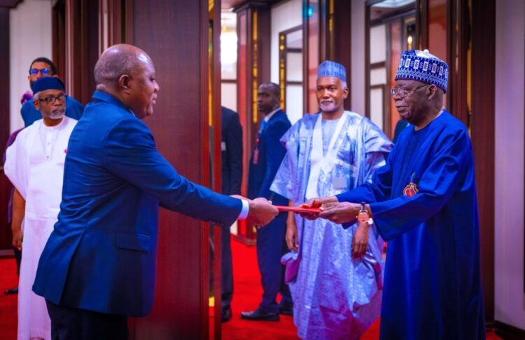 Tinubu receives letters of credence from four envoys, harps on investments