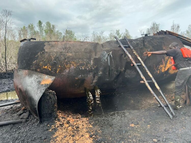Navy dismantles three illegal refining sites in Bayelsa